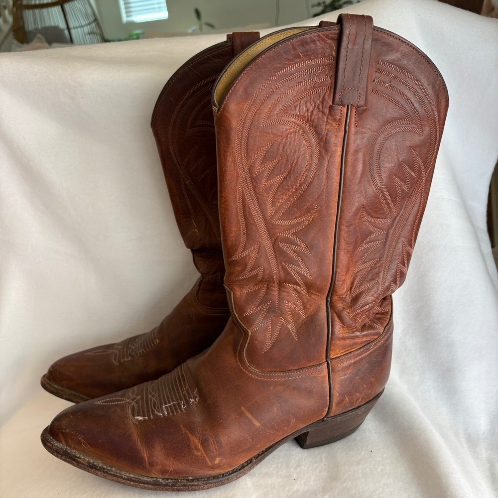 Tony Lama Mens Brown Leather Western Cowboy Boots Style 6470 Size 11 EE